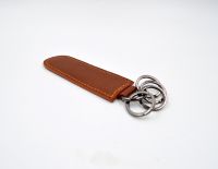 Simple leather key holder case with key ring From China