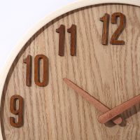 Light Brown Wall Clock Simple Wooden Clock Stand in Northern Europe From China