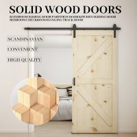 Nordic Solid Wood Barn Door Hanging Rail Door Custom