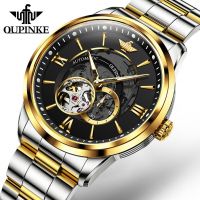 OUPINKE 3190 Top Brand Luxury Mens Mechanical Wristwatch Automatic Watch Classic Skeleton Sapphire Waterproof Clock
