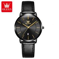 OLEVS 5869 Women&#039;s Watch Luxury Brand Quartz Watch Power Reserve Water Feature Genuine Leather Timing Clock