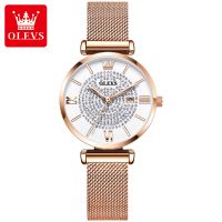 6892 OLEVS Fashion Women&#039;s Dress Gift Wristwatch Simple Casual Business Women&#039;s Watch Mesh Belt Power Reserve Women&#039;s Clock