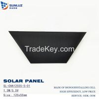 Special-shaped MONO solar panel, 125X55mm, 5.5V 1.5W