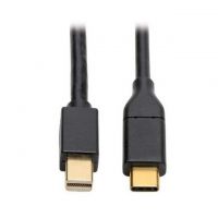 USB C Male Plug 3.1 to Mini DisplayPort Male Black Round Double Shielded