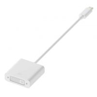 DVI-D Dual Link, Female to USB C Male Plug 3.1 White Round Unshielded