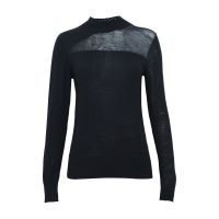 Factory Custom Ladies Lightweight Fine Knit 16g Plain Bell Sleeve Pure Wool Basic Sweater Knitted Top