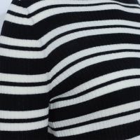 Factory direct sales Fine Knit 14G Rib Striped 100% Sheep Wool Knit Top Long Sleeve Basic Sweater Pullover