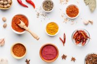 Green Cardamom, Pepper, Turmeric, Chilli Ginger Tamarind Cumin Cinnamon Anise Cloves Coriander Nutmeg Nutmeg &amp; Mace Fennel Garlic Fenugreek