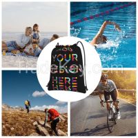 Custom Drawstring Backpack with Photo Logo Text, Waterproof Personalize From China