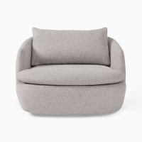 Yimi Fabric Crescent Grand Swivel Chair