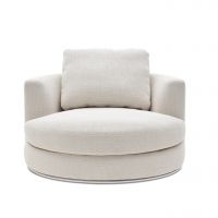 Yimi Hamilton Round Performance Fabric Swivel Armchair