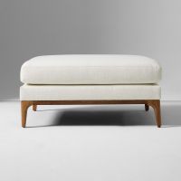 Yimi - Fabric Parker Ottoman With Solid