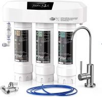 Jiaxing Under Sink Water Filter System with Brushed Nickel Faucet SP99-NEW, NSF/ANSI 53&amp;amp;amp;42 Certified to Remove Lead, Chlorine, Odor &amp;amp;amp; Bad Taste - 0.5 Micron