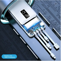 New Arrival Hot Sale Fast Charging Portable Power banks Charger 4 in1 Built in Cables 10000mAh Power Bank From China