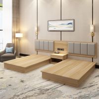 Custom Hotel Furniture Factory Direct Sale Room Full Set Furnitures Modern Wood Queen Bed Frame