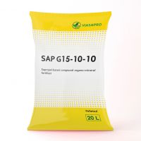 Compound organic-mineral pelleted fertilizer SAP G15-10-10