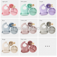 Wholesale Baby Feeding Dinnerware Set Soft Spoon BPA Free Suction Sili From China