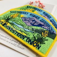 Customized iron on patches colorful embroidery badge for clothing