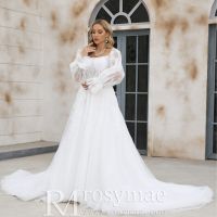 Fashion Long Sleeves High Neck Lace Muslim Bridal Gown Wedding Dresses