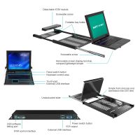 LCD KVM Switch VGA 8 Port 17 Inch, MT-VIKI OSD Hotkey Rackmount KVM Console Drawer 8x1, 17&quot; LCD KVM Switch