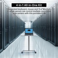 MT-VIKI 4K 15.6"  LCD KVM Switch Console 1 port HDMI/VGA/DVI/DP Portable