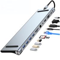 11 in 1 USB-C/Type-C to 4 X USB+SD/TF+RJ45+3.5mm+HDMI+VGA+Pd Multifunction Hub