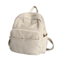 Corduroy Girls Backpack Soft Small Zipper Daily Women shopping Back pack