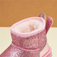 Wholesale Doc Mart Boots Kids Flat Winter Plush Glitter Snow Shoes For Child Outdoor Slip-on Fur