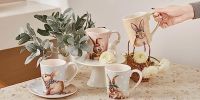 Customized Design Ceramic Easter Bunny Mug, Porcelain Coffee Cup plate sets, Eater Rabbit Dinnerware