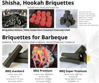 Coconut shell charcoal briquettes