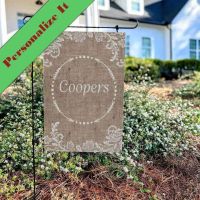 Personalized Garden Flag - Burlap Circle From USA