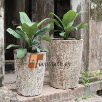 Professional Supplier Handcrafted Designs Outdoor Pottery Planter, Large Cone Round Plant Pots Set 3 In Garden