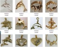 all kinds of alloy jewelleries gold / silver plated dolphine shape