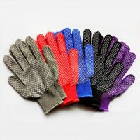 Nylon anti-slip point-gluing gloves for transporting express packages in a thin style with 13 needles and touchscreen plastic working gloves