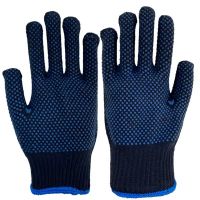 Labor protection gloves made of cotton yarn with double-sided dispensing, anti-slip, wear-resistant for construction site machine repair