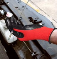 Safety Glove High Quality 13G Red