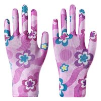 Summer nylon gloves without glue patterned labor protection gloves are breathable for tea-picking and household chores
