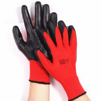 Red Latex Nitrile Hand Coated Safety
