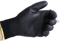 Wholesale Polyester Knitted Black PU Palm