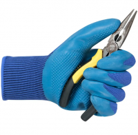 Blue Latex Embossed Gloves Non-slip