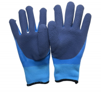 Non Slip Coating Blue Nylon Knit
