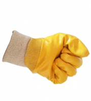 Cotton Flannel Yellow Nitrile Glove ,ruffled Semi-hanging Glove,dipped Hanging Rubber Glove,oil-resistant Rubber Labor Gloves From China