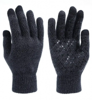 Cheap Winter Men Women Plush Jacquard Knit Gloves Outdoor Touch Screen Warm Anti-slip Gloves for Bike Riding