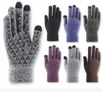 Customized LOGO Acrylic Cold Weather Knitted Gloves Running Driving Bicycle Gloves Winter Touchscreen Gloves Men and Women