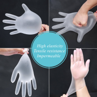 Factory Wholesale Medium 4.5 Gram Clear Disposable Vinyl Gloves Food Grade Powder Free PVC Anti-Slip & Anti-Impact Function