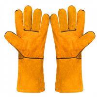 Long double-layer leather labor protection gloves for welders, fireproof star, spatter welding, electric welding, heat insulation