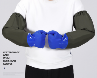 New Rubber Fishing Waterproof Gloves for Outdoor Work Acid and Alkali Resistance, Non-slip Cutting Protective Sleeve Gloves