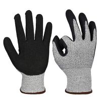 Factory Stock 5-level Cut-resistant Gloves with Rubber 5-level Cut protection Kitchen HPPE for Preventing Glass Scratches