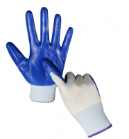 Blue Nitrile Coated Gloves Oil-proof