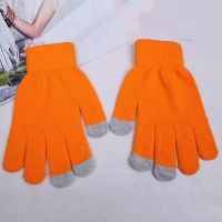 Xinjiang Woolen Touchscreen Knitted Gloves Simple Outdoor Windproof Thick and Warm Gloves for Cold protection Fingered Gloves